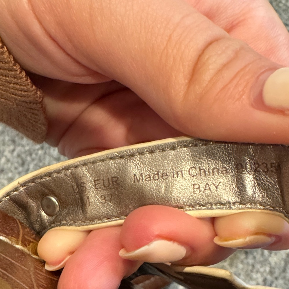 Sam Edelman White Leather Slide Sandals with Brown Footbed - Picture 2 of 4